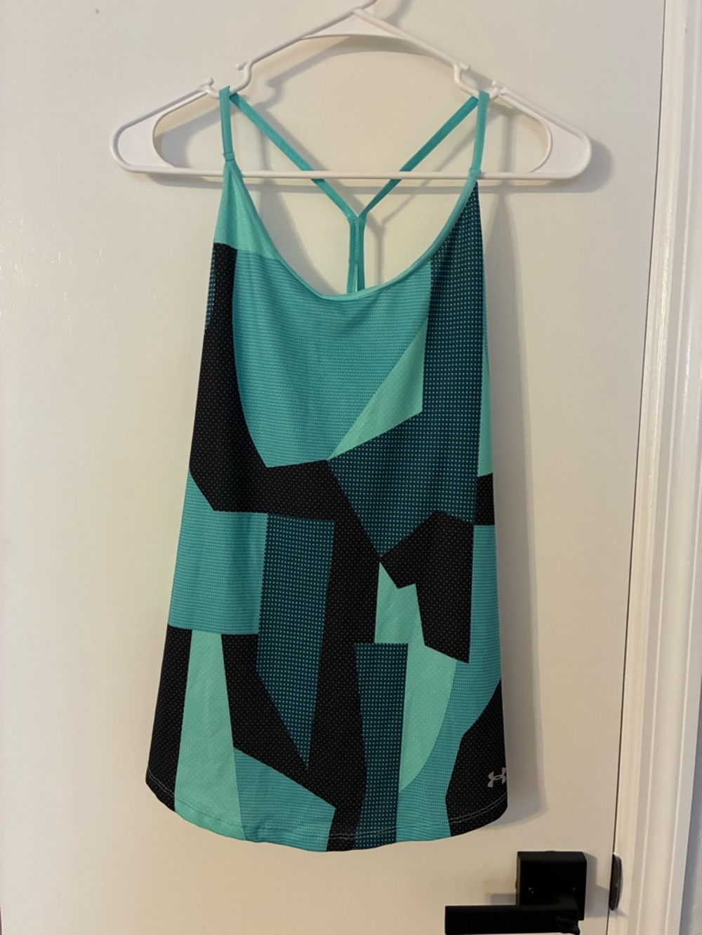 Under Armour Aqua & Black Geometric Racerback Tank
